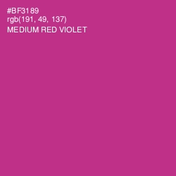 #BF3189 - Medium Red Violet Color Image